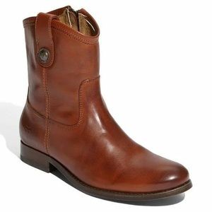 Women's Frye Boots Melissa Button Short Cognac Riding Style 77897 Cog